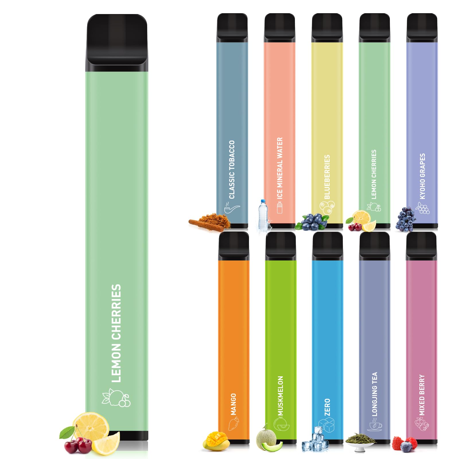 新品 coolplay 電子タバコ 使い捨て 1500回吸引可能 10風味大容量